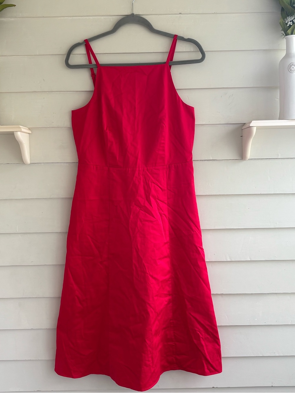 Ann Taylor Factory Red Adjustable Strap Midi Dress Size 8 NWT - Picture 6 of 13